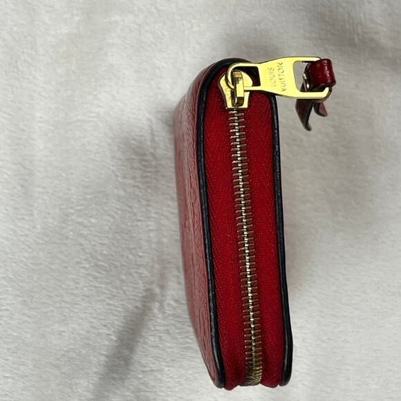 Louis Vuitton Red Empreinte Monogram Leather Zippy Coin Purse Compact Wallet GUC - Picture 6 of 16